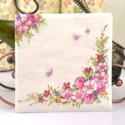 20 τμχ Butterfly Print Ποικιλία Vintage Χριστουγεννιάτικες χαρτοπετσέτες Decoupage Υλικά μιας χρήσης χαρτομάντιλο για πάρτι για χειροτεχνίες επίπλων