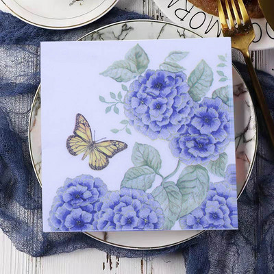 20 τμχ Butterfly Print Ποικιλία Vintage Χριστουγεννιάτικες χαρτοπετσέτες Decoupage Υλικά μιας χρήσης χαρτομάντιλο για πάρτι για χειροτεχνίες επίπλων
