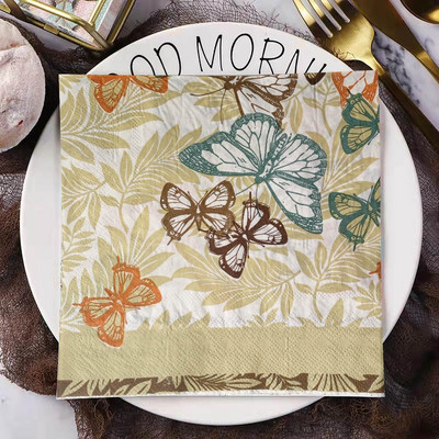 20 τμχ Butterfly Print Ποικιλία Vintage Χριστουγεννιάτικες χαρτοπετσέτες Decoupage Υλικά μιας χρήσης χαρτομάντιλο για πάρτι για χειροτεχνίες επίπλων