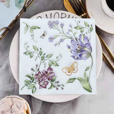 20 τμχ Butterfly Print Ποικιλία Vintage Χριστουγεννιάτικες χαρτοπετσέτες Decoupage Υλικά μιας χρήσης χαρτομάντιλο για πάρτι για χειροτεχνίες επίπλων