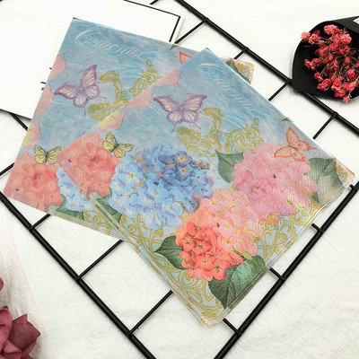 20 τμχ Butterfly Print Ποικιλία Vintage Χριστουγεννιάτικες χαρτοπετσέτες Decoupage Υλικά μιας χρήσης χαρτομάντιλο για πάρτι για χειροτεχνίες επίπλων