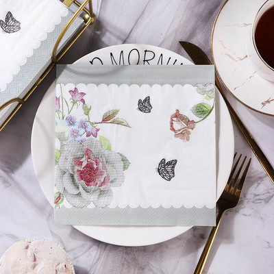 20GAB dažādi ziedu Ziemassvētku salvetes Vintage papīra dvielis Dekupāžai Dekoratīvās mēbeles Amatniecība Kāzu svinību galda piederumi