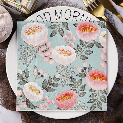 20GAB dažādi ziedu Ziemassvētku salvetes Vintage papīra dvielis Dekupāžai Dekoratīvās mēbeles Amatniecība Kāzu svinību galda piederumi