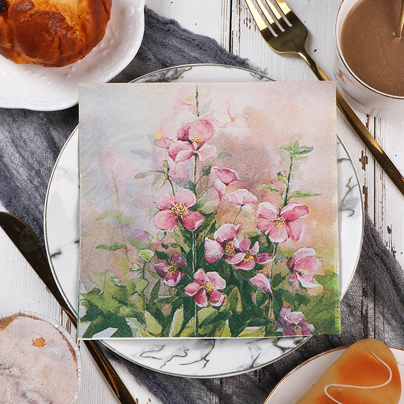 20GAB dažādi ziedu Ziemassvētku salvetes Vintage papīra dvielis Dekupāžai Dekoratīvās mēbeles Amatniecība Kāzu svinību galda piederumi