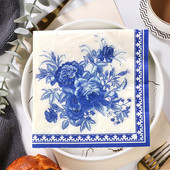 20GAB Ziedu Asorti Vintage Dekupāžas Salvetes Ziemassvētku vienreizlietojamie kabatlakatiņi Kāzu salvešu papīrs mēbeļu amatniecībai