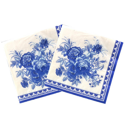 20GAB Ziedu Asorti Vintage Dekupāžas Salvetes Ziemassvētku vienreizlietojamie kabatlakatiņi Kāzu salvešu papīrs mēbeļu amatniecībai