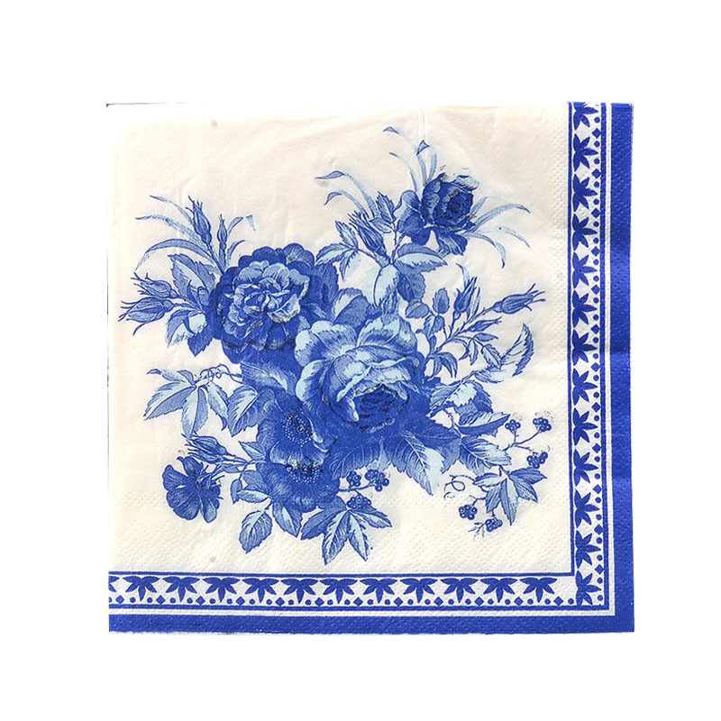 20GAB Ziedu Asorti Vintage Dekupāžas Salvetes Ziemassvētku vienreizlietojamie kabatlakatiņi Kāzu salvešu papīrs mēbeļu amatniecībai