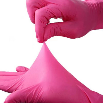 Ροζ αντιστατικά γάντια μιας χρήσης κουζίνας Χρησιμοποιήστε γάντια λάτεξ ισχυρά νιτριλίου για μηχανικό εργασίας 20/40 τμχ Χωρίς οικιακό τατουάζ