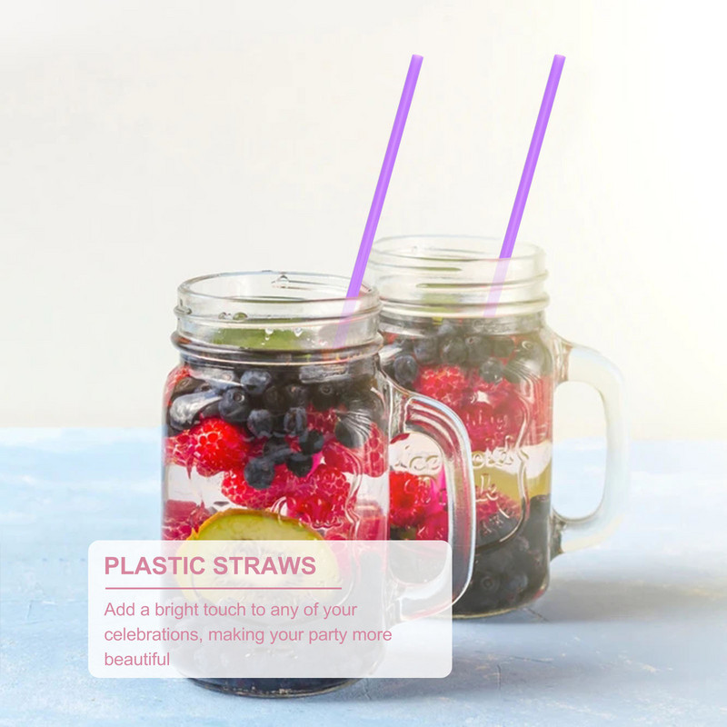 Plastmasas salmiņi ballīšu dzērienu pipetes Dzeramais smūtijs Vienreiz lietojams kāzu dekors