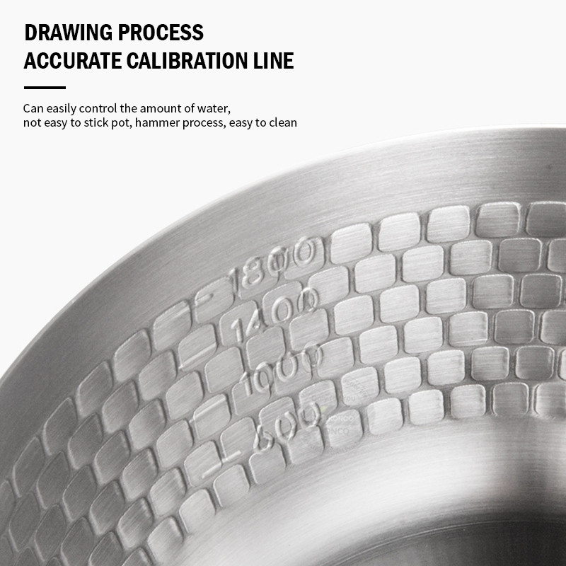 18 cm katls nerūsējošā tērauda kastrolis ar stikla vāku nūdeļu katls Papildu pārtikas katls piena katls ar garu rokturi, indukciju un gāzi