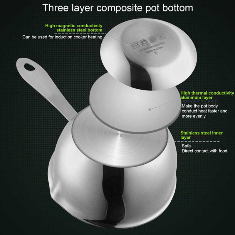Κατσαρόλα από ανοξείδωτο χάλυβα Professional Home Cooking Sauce Tau with Pour Spouts for Milk Socolate Oil ζεστό έκπτωση