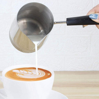 600ML тенджера за турско кафе от неръждаема стомана, затопляне на мляко и кафе, шоколадово масло, тенджера с топлоустойчива дръжка