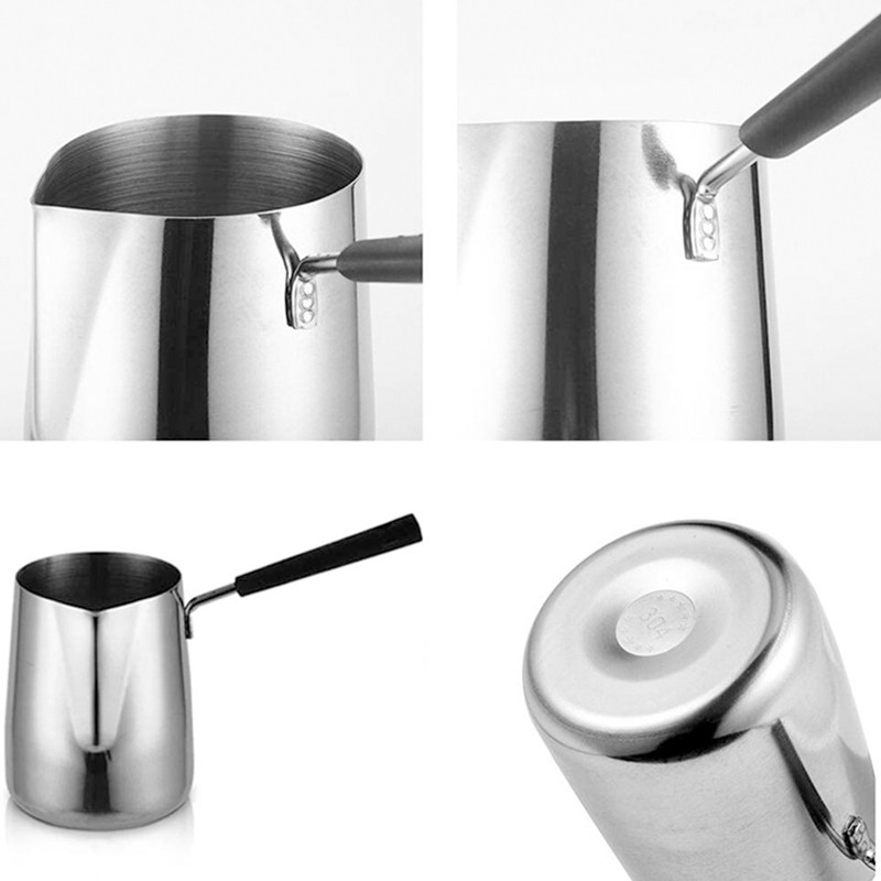 600 ml turku kafijas kanna nerūsējošā tērauda piena un kafijas sildītājs šokolādes sviesta kausēšanas katls ar karstumizturīgu rokturi