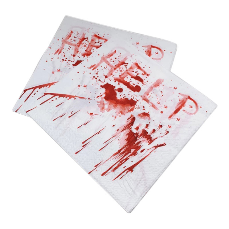 20 DB Halloween Bloody Hand Help Vintage szalvéták Válogatott tételek decoupage bútorokhoz Papír kézművesség eldobható baba zuhany törölköző