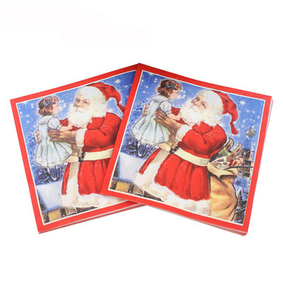 20 vnt Kalėdų dekupažo servetėlių rinkinys Kalėdų Senelio spausdintos popierinės servetėlės vakarėliams Servetėlės dekupažo rankdarbiams Naujieji 2022 metai