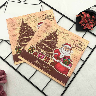 20 vnt Kalėdų dekupažo servetėlių rinkinys Kalėdų Senelio spausdintos popierinės servetėlės vakarėliams Servetėlės dekupažo rankdarbiams Naujieji 2022 metai