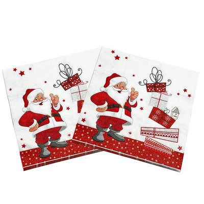20 vnt Kalėdų dekupažo servetėlių rinkinys Kalėdų Senelio spausdintos popierinės servetėlės vakarėliams Servetėlės dekupažo rankdarbiams Naujieji 2022 metai