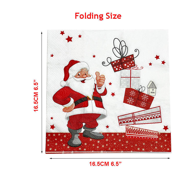 20 vnt Kalėdų dekupažo servetėlių rinkinys Kalėdų Senelio spausdintos popierinės servetėlės vakarėliams Servetėlės dekupažo rankdarbiams Naujieji 2022 metai