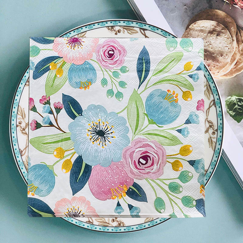 20 τμχ Flower Assorted Vintage Decoupage Χαρτοπετσέτες Crafts Χαρτί για Έπιπλα Χριστουγεννιάτικα Διακοσμητικά Τραπεζοσυνθέσεις