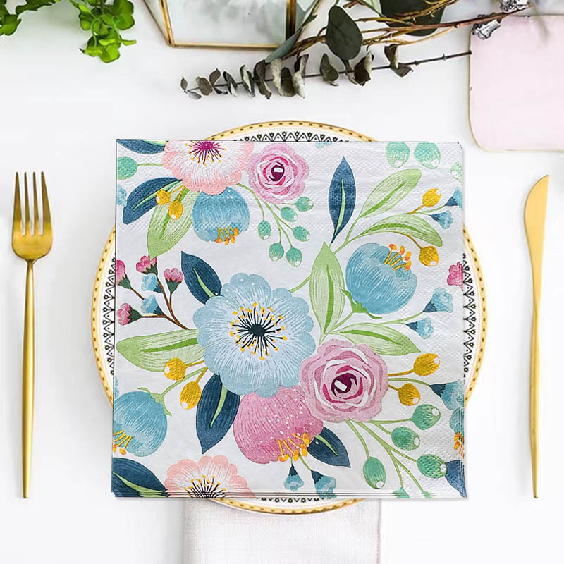 20 τμχ Flower Assorted Vintage Decoupage Χαρτοπετσέτες Crafts Χαρτί για Έπιπλα Χριστουγεννιάτικα Διακοσμητικά Τραπεζοσυνθέσεις