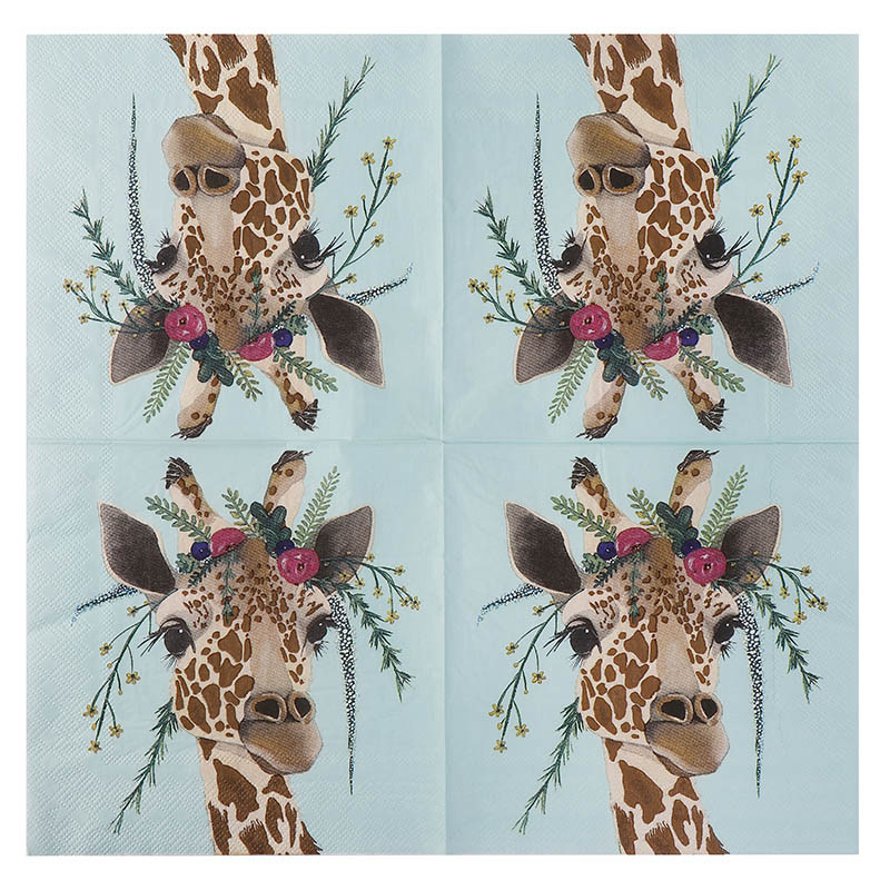 20 gab Asorti vintage dekupāžas salvetes partijas žirafes dekorācijas dekoppapīra Ziemassvētku salvetes Dzimumu atklāj ballīšu piederumi