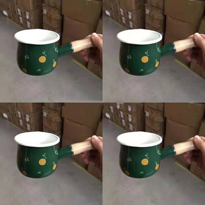 500 ml Pieno puodas su medinėmis rankenomis Dujinė viryklė Indukcinė viryklė Puodas Kūdikių pusryčiams Pieno kavos virimo puodas Keraminiai indai