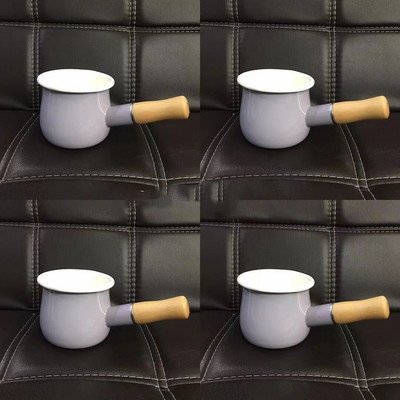 500 ml Pieno puodas su medinėmis rankenomis Dujinė viryklė Indukcinė viryklė Puodas Kūdikių pusryčiams Pieno kavos virimo puodas Keraminiai indai