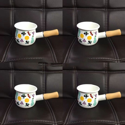 500 ml Pieno puodas su medinėmis rankenomis Dujinė viryklė Indukcinė viryklė Puodas Kūdikių pusryčiams Pieno kavos virimo puodas Keraminiai indai