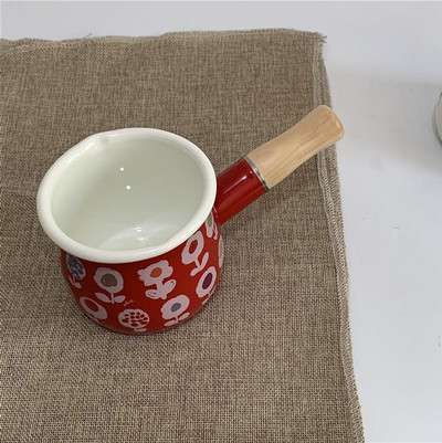 500 ml Pieno puodas su medinėmis rankenomis Dujinė viryklė Indukcinė viryklė Puodas Kūdikių pusryčiams Pieno kavos virimo puodas Keraminiai indai