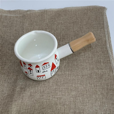 500 ml Pieno puodas su medinėmis rankenomis Dujinė viryklė Indukcinė viryklė Puodas Kūdikių pusryčiams Pieno kavos virimo puodas Keraminiai indai