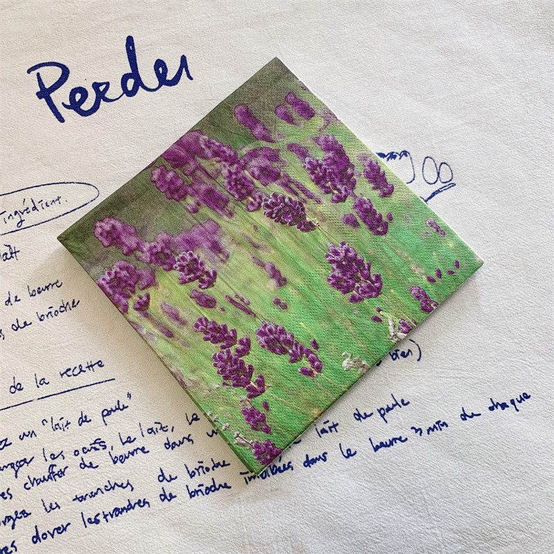 20gab/maisiņš Lavandas ziedi Dekupāžas papīra salvetes Eleganti ziedu papīra salvetes ballīšu galda piederumiem Kāzu Ziemassvētku piederumi