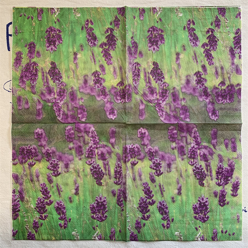 20gab/maisiņš Lavandas ziedi Dekupāžas papīra salvetes Eleganti ziedu papīra salvetes ballīšu galda piederumiem Kāzu Ziemassvētku piederumi