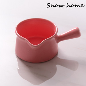 Mini puodo keraminis pieno ąsotis su rankena Mažas pieno puodelis Sriubos dubuo kepimo dubuo Maisto sulčių kibiras