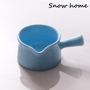 Mini puodo keraminis pieno ąsotis su rankena Mažas pieno puodelis Sriubos dubuo kepimo dubuo Maisto sulčių kibiras