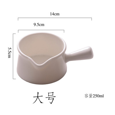 Mini puodo keraminis pieno ąsotis su rankena Mažas pieno puodelis Sriubos dubuo kepimo dubuo Maisto sulčių kibiras