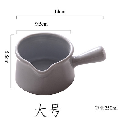 Mini puodo keraminis pieno ąsotis su rankena Mažas pieno puodelis Sriubos dubuo kepimo dubuo Maisto sulčių kibiras