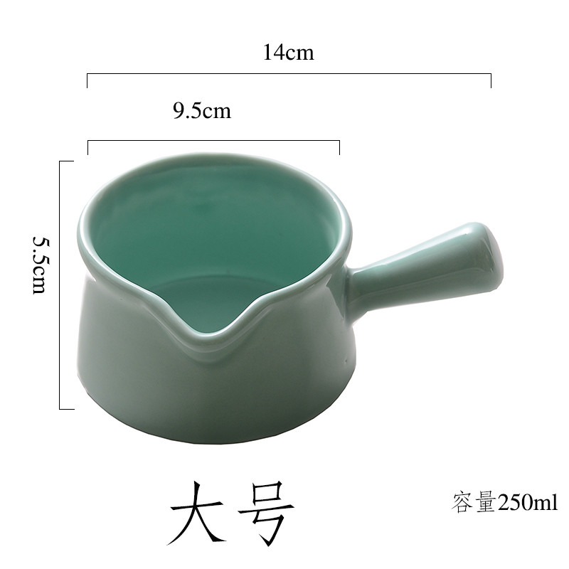 Mini puodo keraminis pieno ąsotis su rankena Mažas pieno puodelis Sriubos dubuo kepimo dubuo Maisto sulčių kibiras