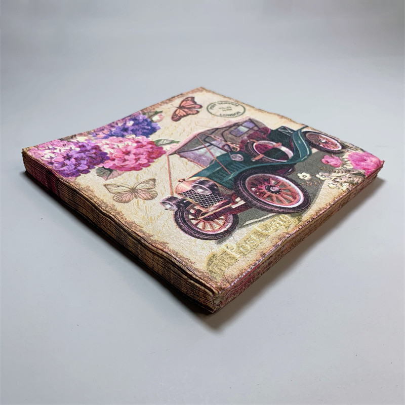 20 бр./Опаковка Пеперуда Цвете Декупаж Хартиени салфетки Старинни хартиени кърпички за парти Сервизи Сватба Коледен фестивал Консумативи