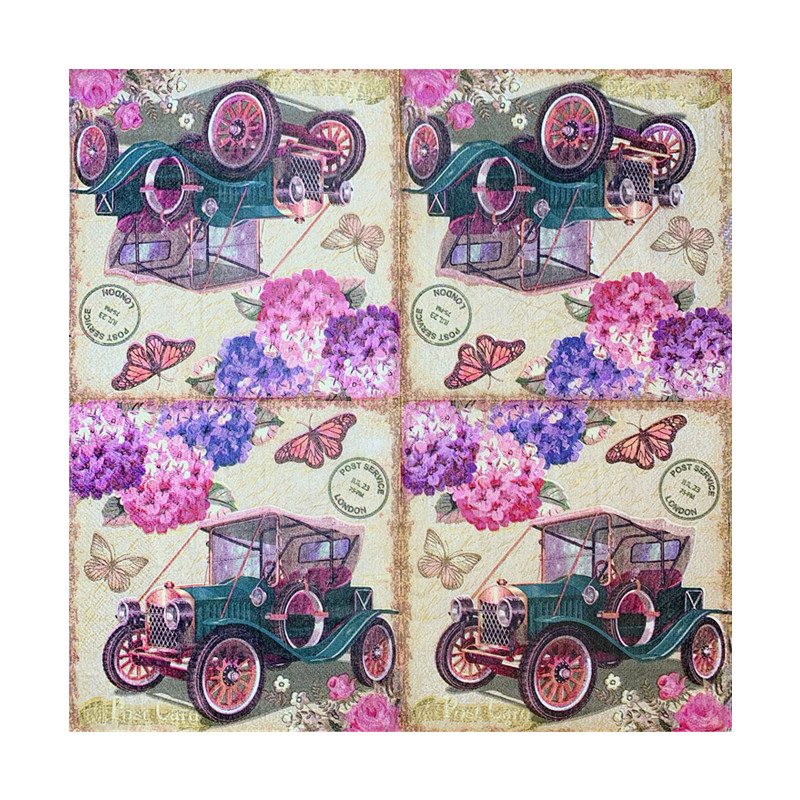 20 бр./Опаковка Пеперуда Цвете Декупаж Хартиени салфетки Старинни хартиени кърпички за парти Сервизи Сватба Коледен фестивал Консумативи