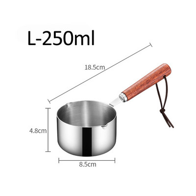 304 pārtikas kvalitātes nerūsējošā tērauda virtuves panna, nepiedegoša virtuves piederumi, kastrolītis sildāmais katls olu pienam, eļļai, kafijas sviestam