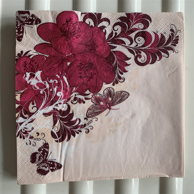 Dekupāžas galda papīra salvetes elegants salvetes vintage dvielis zieds tauriņš zīmogs dzimšanas dienas kāzu ballīte mājas skaists dekors 20