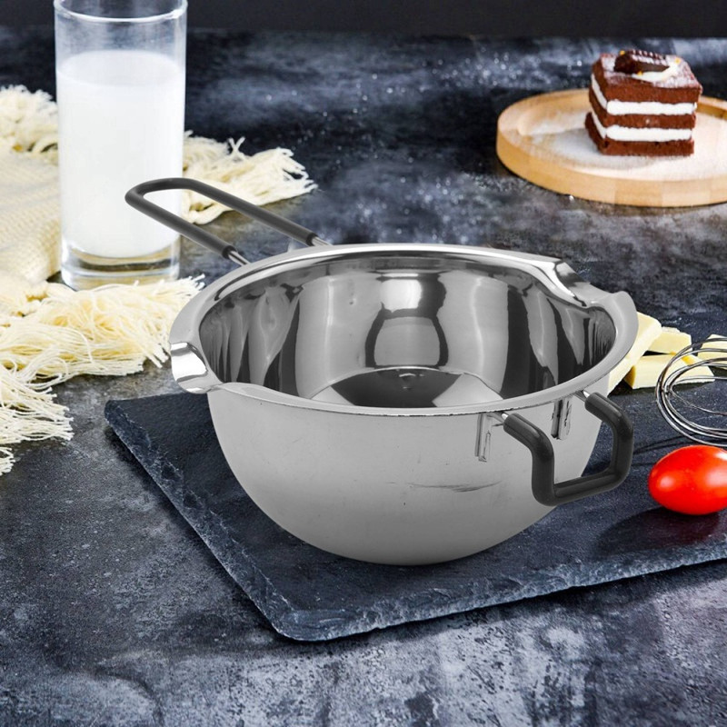 2 pakelių dvigubo katilo puodų rinkinys nerūdijančio plieno lydymo puodas šokolado muilo vaško žvakėms gaminti 600 ml ir 1600 ml