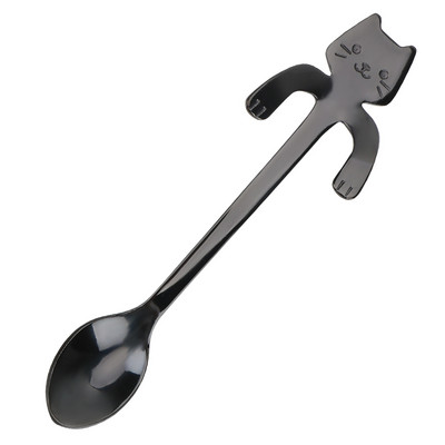 4/1 vnt Mielas katės kavos šaukštelis animacinis filmas nerūdijančio plieno arbatiniai šaukšteliai desertiniai užkandžių kaušeliai ledų šaukštai stalo reikmenys virtuvės įrankiai