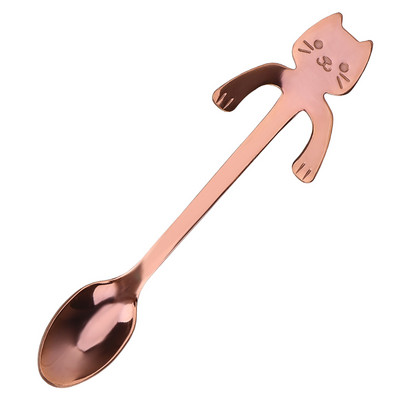 4/1 vnt Mielas katės kavos šaukštelis animacinis filmas nerūdijančio plieno arbatiniai šaukšteliai desertiniai užkandžių kaušeliai ledų šaukštai stalo reikmenys virtuvės įrankiai