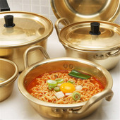 Korejiešu stila ramen nūdeles zelta katls alumīnija zupa oksidēts pārklājums nūdeles Maika olu zupa gatavošanas zelta virtuves karstais katls