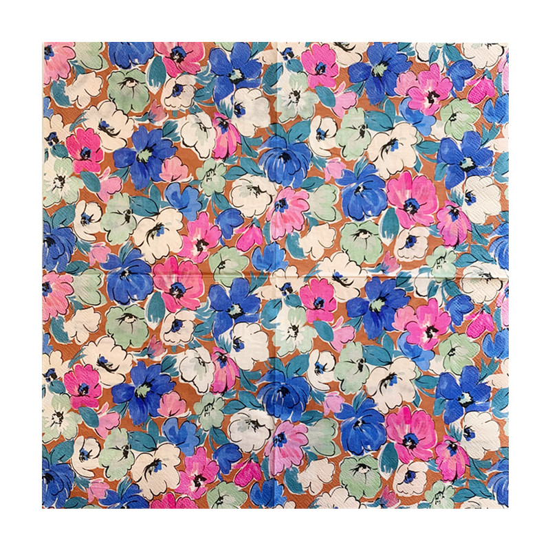 20gab./maisiņš Radoši krāsaini ziedi Dekupāžas papīra salvetes Ziedu papīra salvetes ballīšu galda piederumiem Kāzu Ziemassvētku piederumi