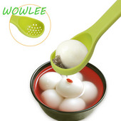 2 viename sieteliai Valgomojo indai kiaurasamtis šaukštas filtras ilga rankena konservuotų vaisių sulčių filtravimo šaukštas nerūdijančio plieno vaisių šakutė