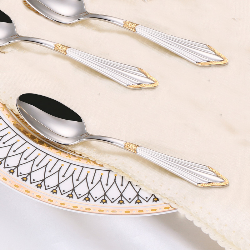 5,5 colio arbatos šaukštelių rinkinys iš 6 paauksuotų 18/10 nerūdijančio plieno kavos šaukštų, saugu plauti indaplovėje Blizgus desertinis šaukštas Espreso šaukštas