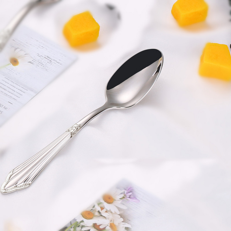 5,5 colio arbatos šaukštelių rinkinys iš 6 paauksuotų 18/10 nerūdijančio plieno kavos šaukštų, saugu plauti indaplovėje Blizgus desertinis šaukštas Espreso šaukštas