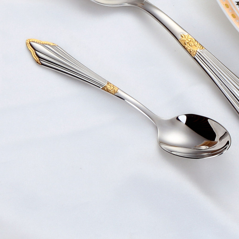 5,5 colio arbatos šaukštelių rinkinys iš 6 paauksuotų 18/10 nerūdijančio plieno kavos šaukštų, saugu plauti indaplovėje Blizgus desertinis šaukštas Espreso šaukštas